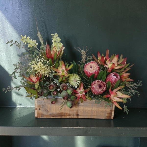 Native Box | Large Timber Box of Fresh Australian Native Flowers |Preserved Fleurs