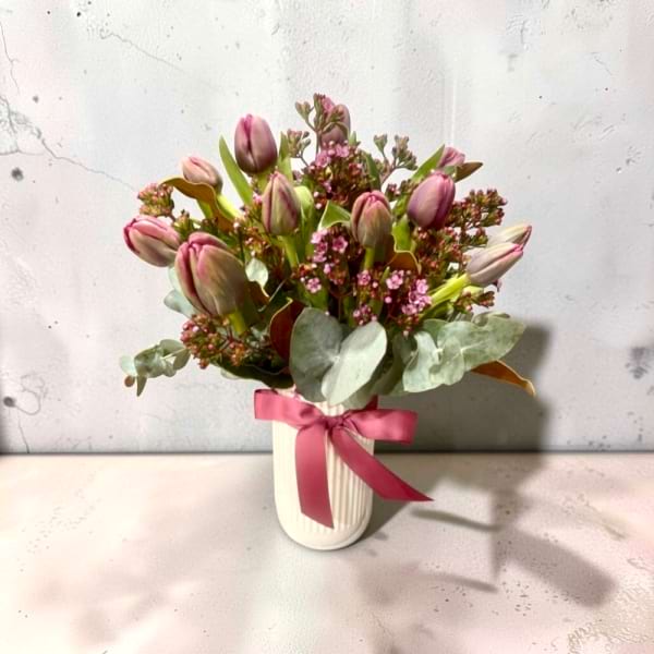 Lila Blue | Vase of Tulips | Preserved Fleurs Mornington
